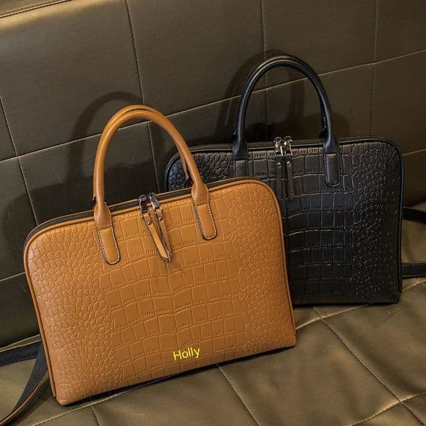 Customized Letters Business Briefcase Handbag Suitable For 131415 Inch Laptop Bag Insurance Document Shoulder Diagonal 241204