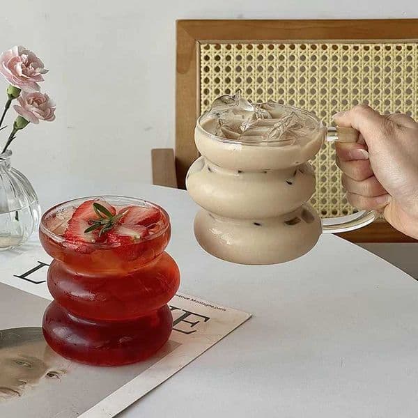 350/400ml Clear Heat Resistant Glass Coffee MUg Glass Latte Cup Milk Water Cocktail Glass Cup Dropshipping Small DesignXJ241205