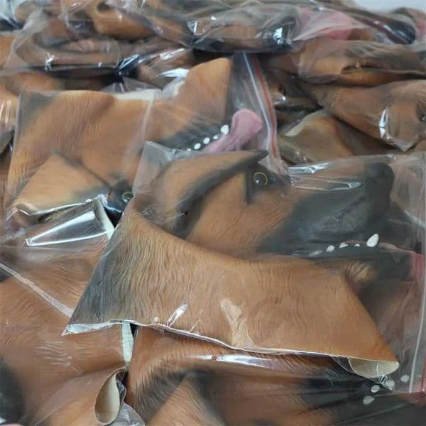 2026 New German Shepherd Halloween Party Cosplay Costume Sheepdog Dog Masks Funny Realistic Animal Full Head Latex Mask 003 Toys