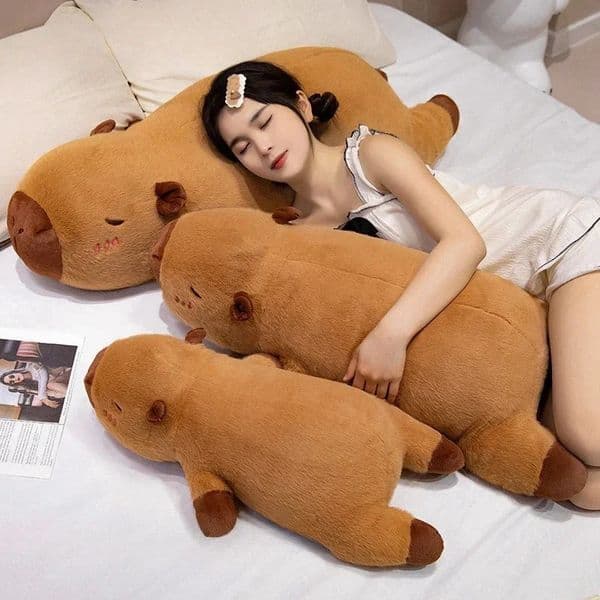 Cuddly Capybara Plush Toy Stuffed Capybara Plush Doll Long Sleep Pillow Sofa Cushion Christmas Birthday Gift For Boys Girl 241204