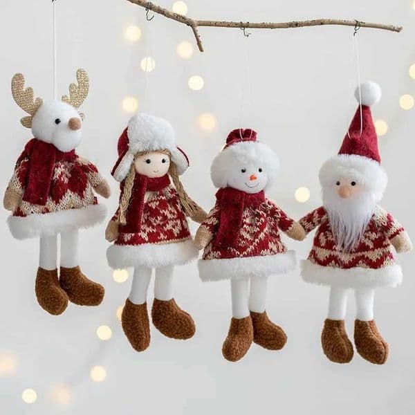 Angel New Year Christmas Ornaments Pendants Hanging Gifts Plush Girl Christmas Decorations Xmas Tree Decor Home DecorationXJ241206
