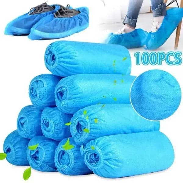 Non-Slip Disposable Shoe Covers For Indoor Floor Cleaning Odour-Proof Overshoes Non-Woven Fabric Galoshes - Prevent Wet Shoes B2