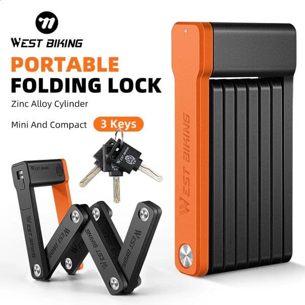 WEST BIKING Bicycle Folding Lock Security Antitheft Cycling MTB Road Bike Accessories Scooter Electric Foldable 241203