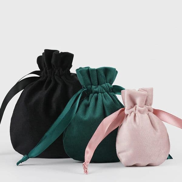 50 round bottom brushed flannel gift jewelry candy bag jewelry display packaging bag wedding gift party decoration bag 241206