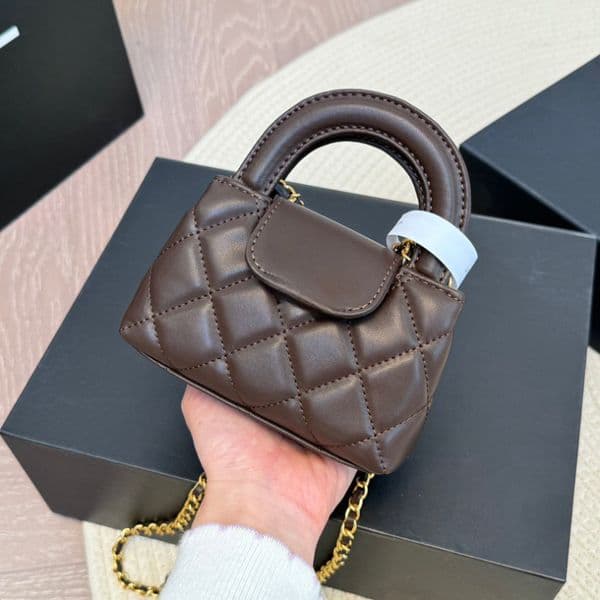 Women Crossbody Bags with Metal Handle New Classic Designer Mini Portable Box Cosmetic Lipstick Bag Vanity Case Handbags Totes