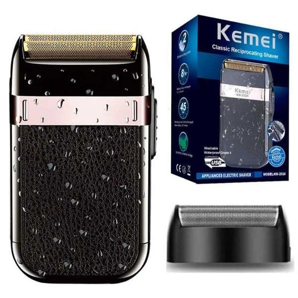 Kemei 2024 Rechargeable Shaver For Men Washable Electric Shaver Beard Shaving Machine Bald Head Electric Razor With Extra MeshXJ241207