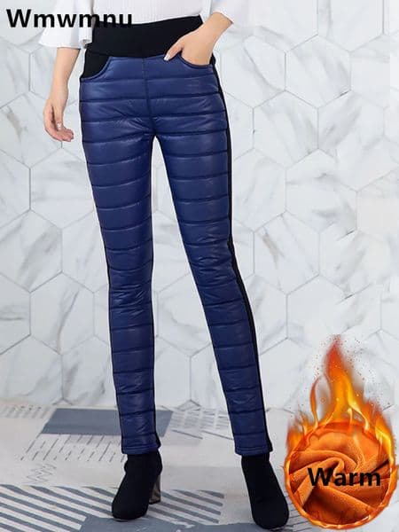Winter cotton padded pencil pants womens thick warm casual plush velvet lining sports pants high waist long legs Pantalones 241202