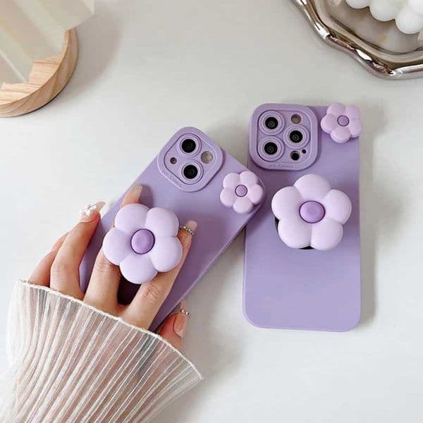 Designer Phone Case For Galaxy A02s A12 A22 A32 5G A52 A72 A13 A23 A33 A53 A73 Soft Lavender Bracket Cover M241209
