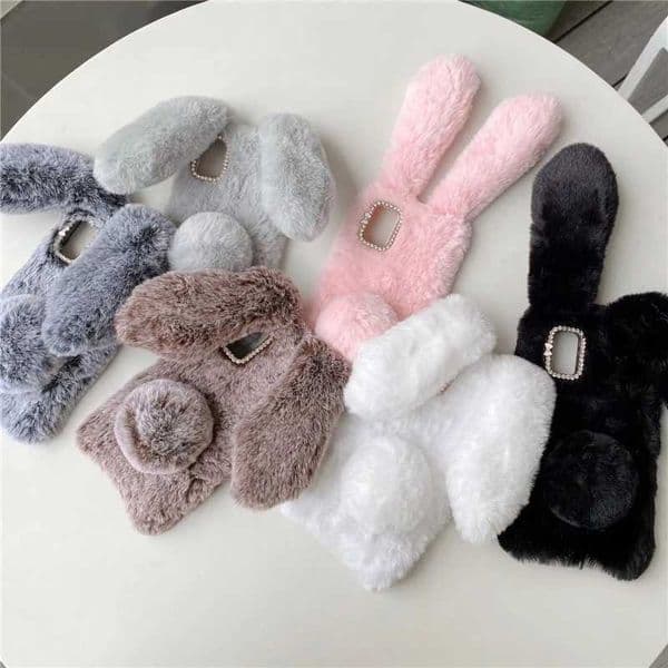Designer Phone Case For Galaxy A54 A34 A24 A14 A53 A73 A33 A23 A13 5G A03S A52 A72 A42 4G A12 Fur Rabbit Warm Fur Cover M241209