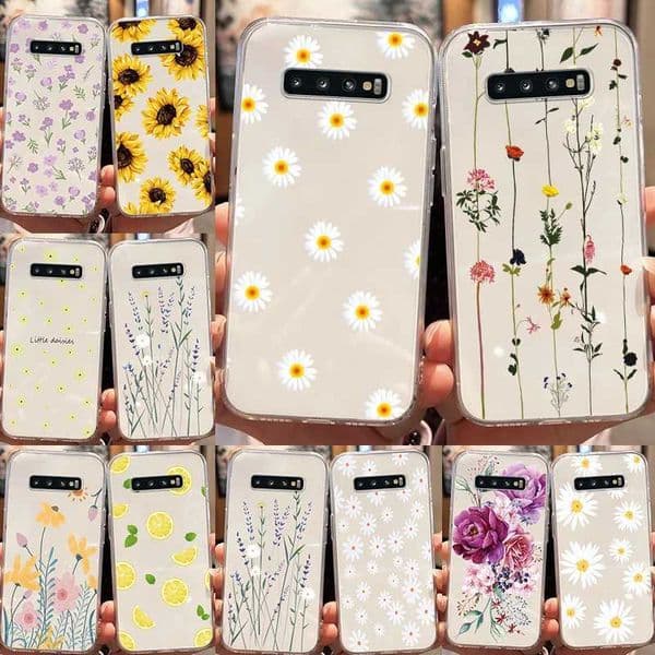 Hot Sale Suitable for Galaxy A10 A11 M11 A20 A30 M10A A20e A40 A21S A20S S9Plus S9 S10 4G S10e S10Plus Flower and Plant Mini Transparent Cover T241209
