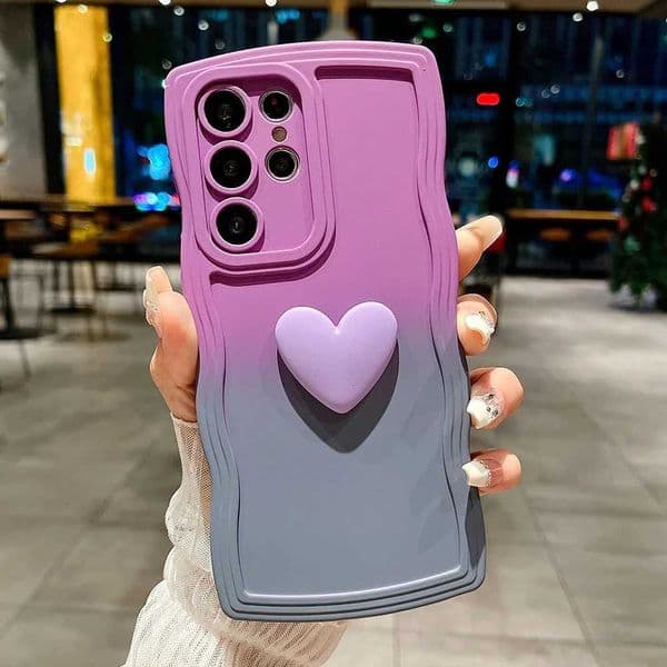 Hot Sale Gradient Love Wave silicone phone case for Galaxy Note 20 Ultra A35 A15 A05S A53 A54 A73 5G A71 A72 A13 4G cover T241209