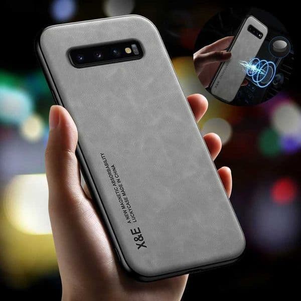 Suitable for Galaxy S8 S9 S10 Plus phone cases luxury leather magnetic car holder phone cases S10E Note 8 9 10 back covers M241209