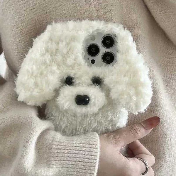New Arrival IPhone 16 Pro Max Cute Cover Suitable for Girls Plush Teddy Dog Phone Case iPhone 8 X XS XR 11 12 13 14 15 Mini Pro Plus Max Phone Case Z241209