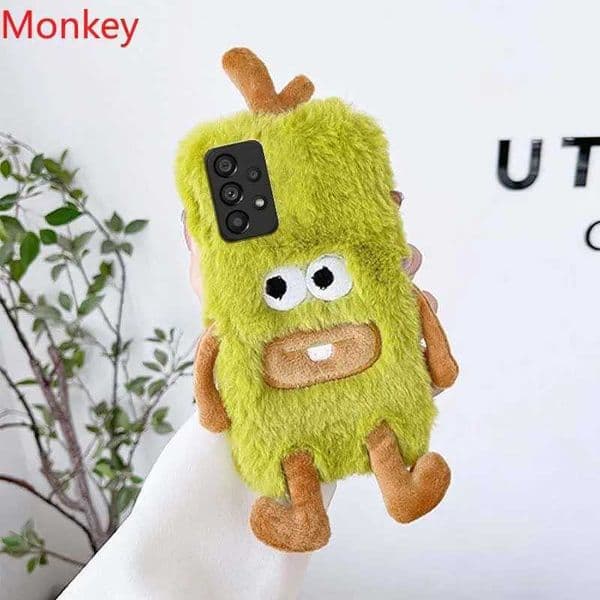 Fun and cute cartoon fluffy phone case suitable for Galaxy A02 A22S A13 A23 A33 A53 A73 S23 M12 A9 Note 8 9 soft silicone back case M241209