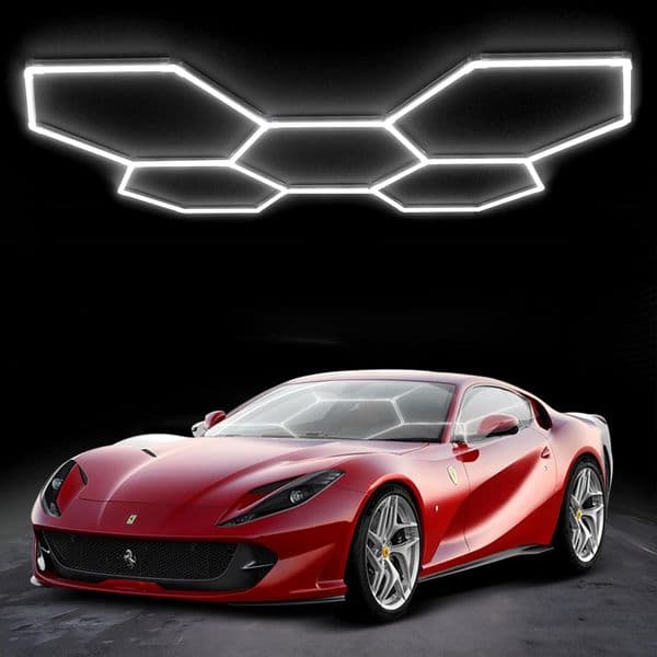 5 Hexagon Garage Lights High Brightness Hexagon T8 T5 4FT 8FT Integrated LED Tube Lights for Garage, Shopping Mall, Workshop and Car Detailing Shop Light