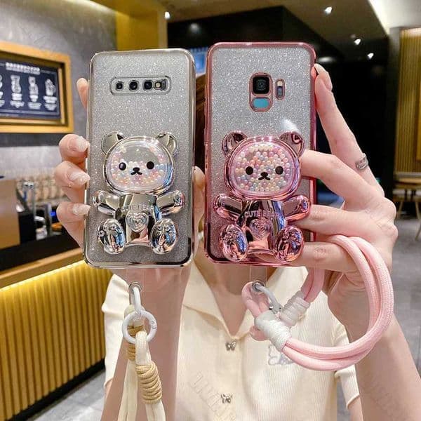 S 9 8 10plus Gilitt Bear Strap Phone Case Suitable for Galaxy S8 S10 S9 Plus S9 S8 Plus S10 S 8 S9 Plus 10 Bracket Cover M241209