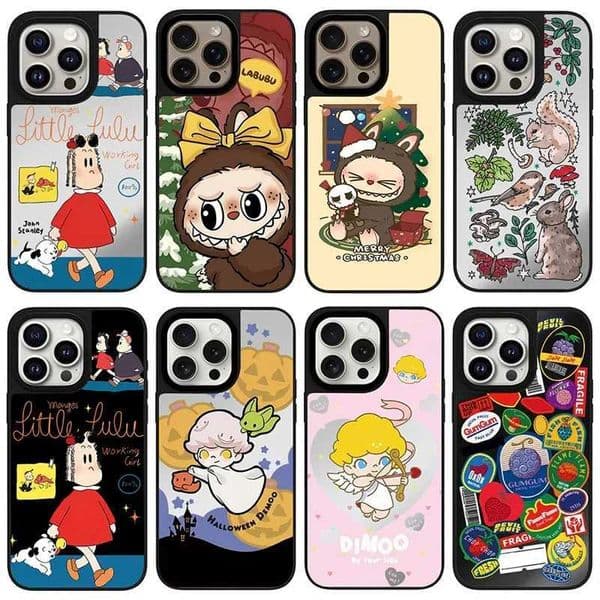 Hot Sale Cute cartoon doll mirror magnetic phone case suitable for iPhone 11 12 13 14 15 16 Pro Max phone cases T241209