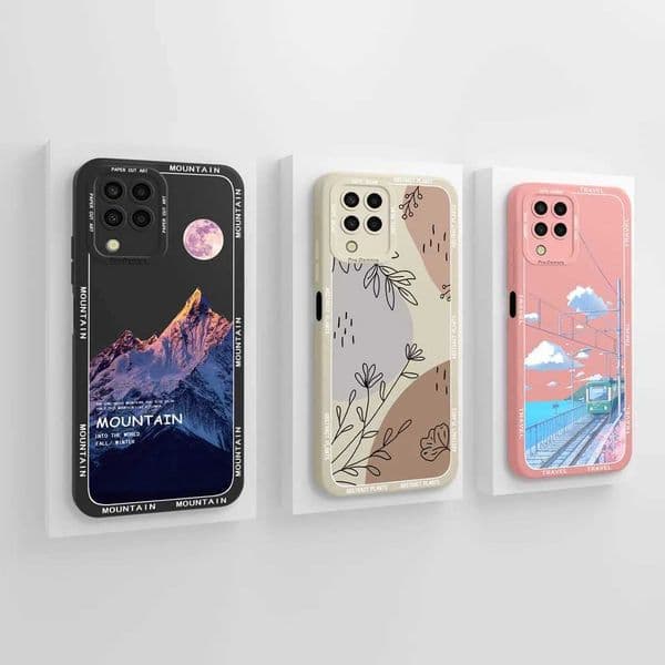 Designer Phone Case For Galaxy M33 5G Purple Full Moon Liquid Anti Shock and Anti Fingerprint Phone Cover M241209