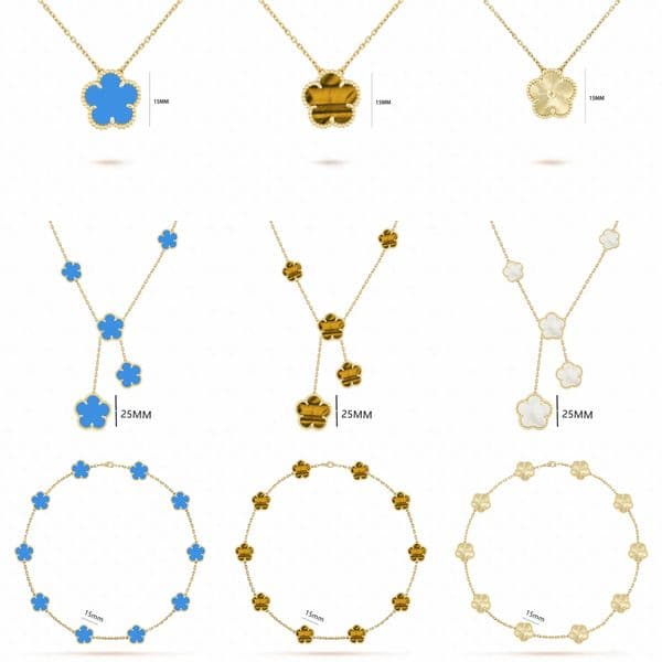 10 Motif Flower Necklaces Designer 6 Clover Necklaces Stainless Steel Plated Gold Jewelry Woman Mother Of Pearl Four Leaf Clover Necklace Daily Outfit Christmas