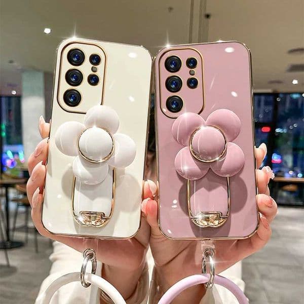 New Arrival Invisible Rotating Bracket Shell for S22 Ultra S23 S21 S20 FE S10 Plus Note 10 Lite A03S Simple Texture Soft Cover Z241209