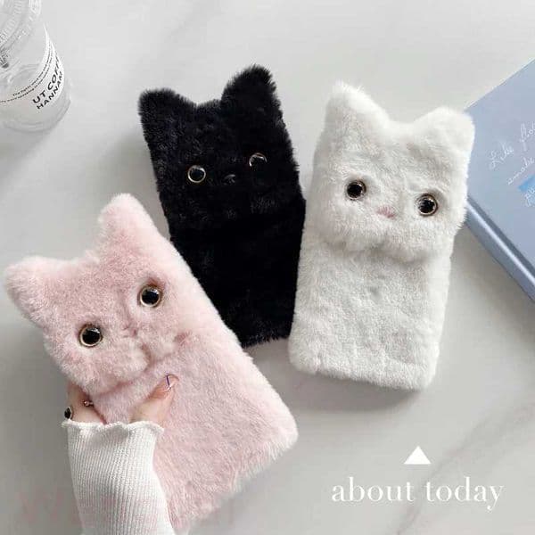 New Arrival Cute cat ear phone case suitable for Galaxy A15 A25 A35 A55 5G S24 Ultra S24+A5 A05S 4G A34 5G plush back cover Z241209