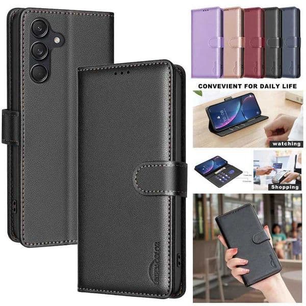 New Arrival Flip anti-theft box suitable for Galaxy A55 5G A 55 6.6-inch SM-A556B A556E Coque leather cover RFID blocking protection bag Z241209
