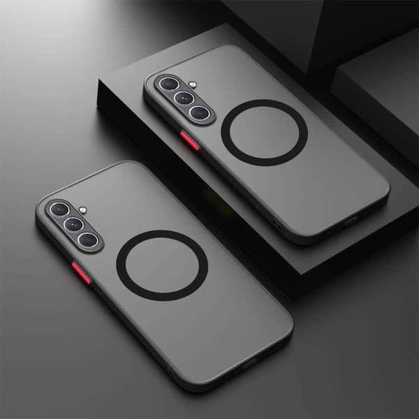 Matte shockproof armor shell for magnetic wireless Galaxy S24 FE S24FE Sumsung S 24FE 24 FE 5G hard PC back cover M241209