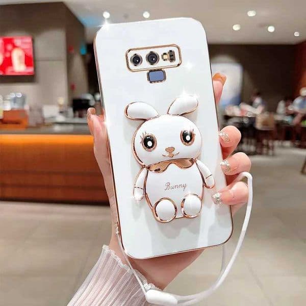 Designer Phone Case For Galaxy Note 9 Luxury Tablet Square Rabbit Stand with Courtyard Phone Case Cover M241209