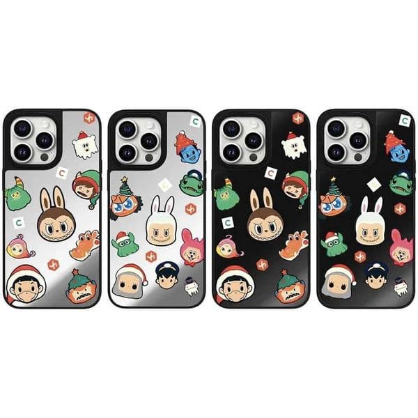 Cute cartoon doll Christmas mirror magnetic phone case cover suitable for iPhone 11 12 13 14 15 16 Pro Max phone case suitable for iPhone 16 Pro Max M241209