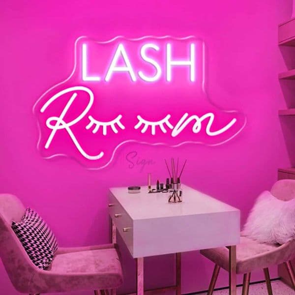 Neon lights LASH room decorations wall art lights beauty salon decorations pink open neon lights commercial neon lights signage night lights X241210