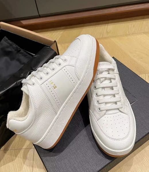 Famous Brand Men Sneaker Shoes SL61 White Black Skateboard Walking Platform Sole Mesh Leather Casual Runner Sports Famous Brand Footwear EU38-45 With Box