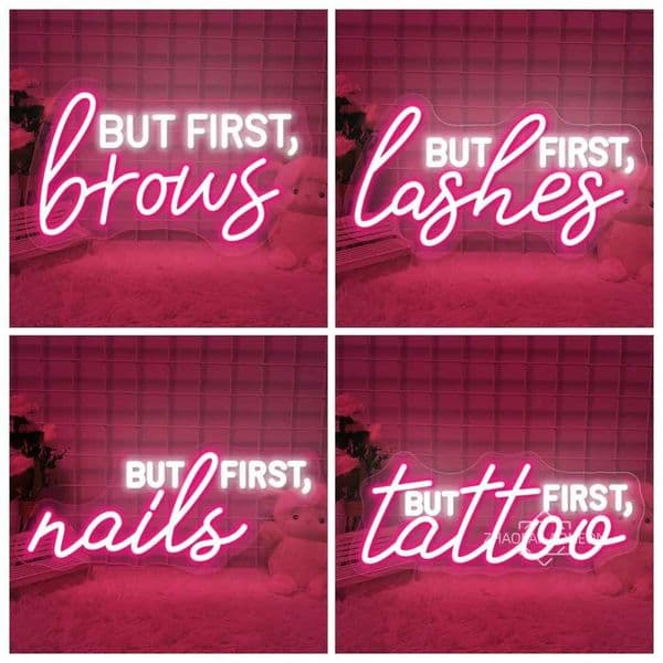 But the first eyelash neon light LED logo nail room neon light wall art decoration eyebrow tattoo neon light LED light beauty salon lights up the logo X241210