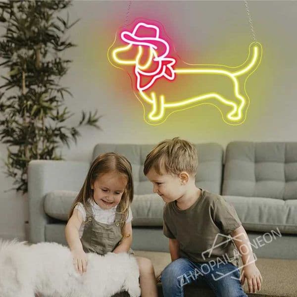 Dachhund neon wall decoration cute dog neon light LED light on sign pet store bedroom decoration party art wall dimmable USB X241210