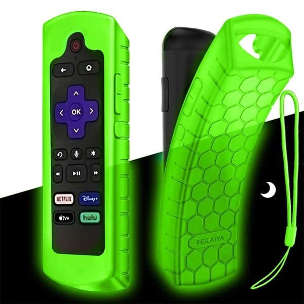 Glow in the dark premium silicone universal remote control cover with lanyard suitable for TCL Hisense TV remote controlXJ241210