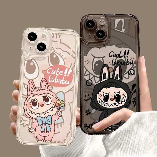 Hot Sale Labubu Zimomo Couple Phone Case Suitable for iPhone 16 11 13 14 15 Pro Max Mini XSM XR 7 8 Plus Kawaii Cute Cartoon Animal Doll Cover T241209