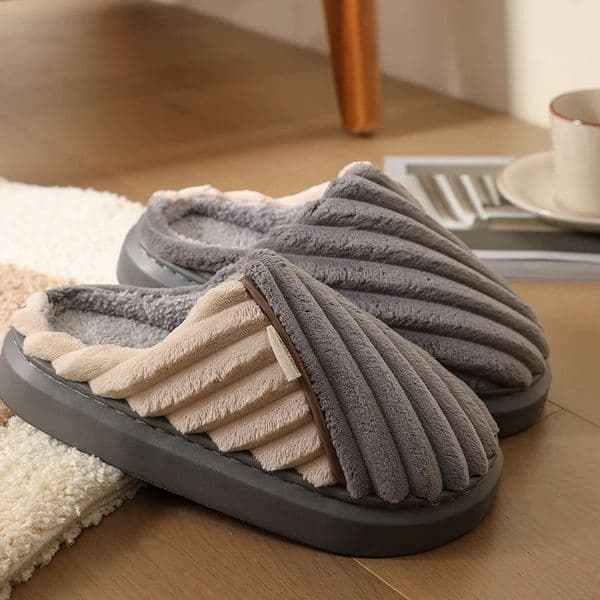 Winter Men Warm Slippers Man House Non Slip Soft Shoes Comfort Flat Home Indoor Bedroom Plush Slipper Extra-large Cotton Shoes 241211
