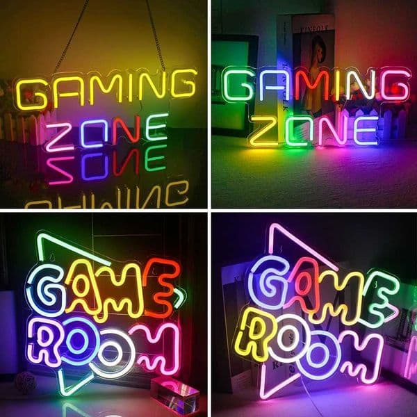 Neon signs in the game area neon signs in the game room LED colored neon lights for wall decoration USB bedroom games party decorations cave games boys X241210