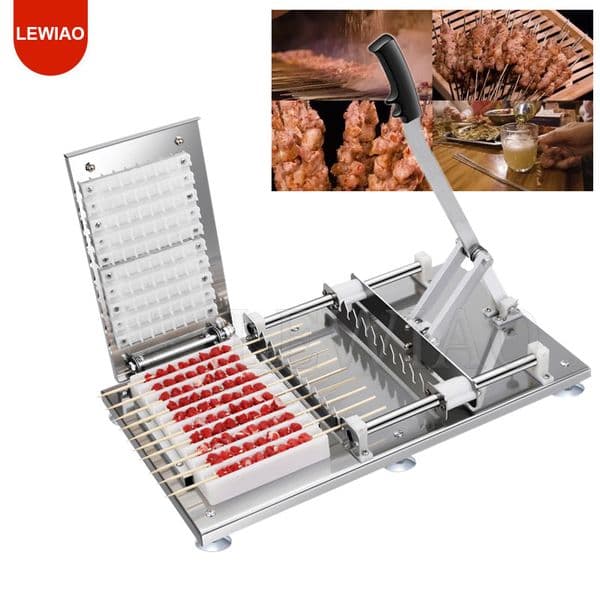 Manual Chicken Bbq Kebab Skewer Lamb Bbq Skewering Machine Kebab Making Machine