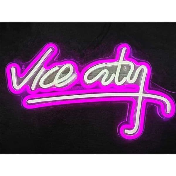 Vice City Neon Wall Decoration USB Powered LED Neon Lights Bedroom Game Room Bar Party Decorator Cave Home Art Gift X241210