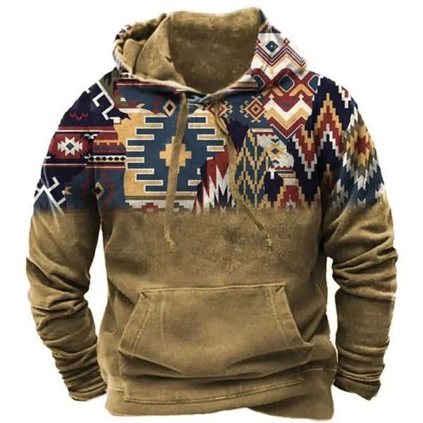 Retro Indian mens hoodie mens Harajuku Pulleys 2024 new top oversized casual streetwear long sleeved hoodie W241210