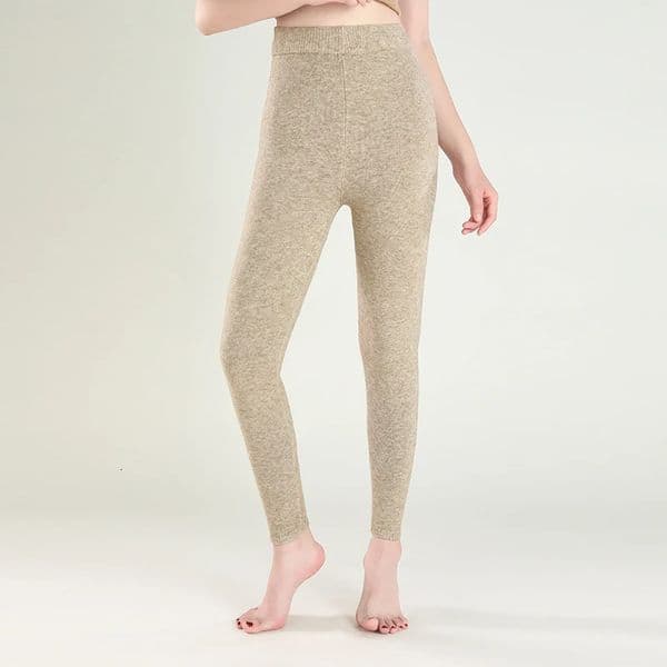autumn and winter womens long legs pure wool pants slim fit and warm elastic pants at the bottom 241205