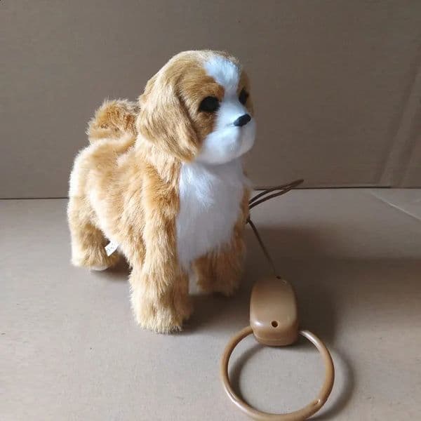 Electronic plush dog toy robot cat singing song puppy belt control animal walking bark electric kitten pet childrens birthday gift 241230