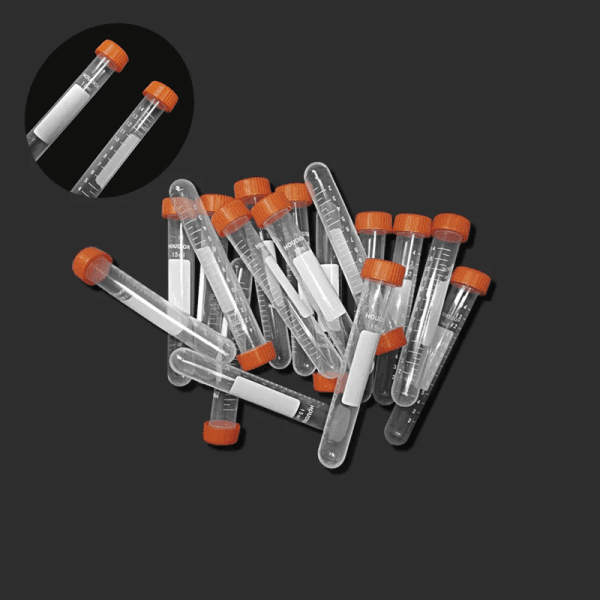 15ml Screw Cap Round Bottom Centrifuge Tube Plastic Reagent Vial Container Laboratory Analysis Test Tube PP Lab Analysis