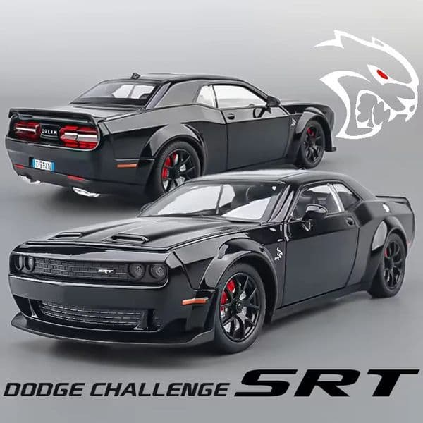 2026 New Simualtion 1 24 Dodge Challenger Hellcat Redeye Alloy Car Model Sound And Light Children Toy Birthday Gift Miniature Voiture Toys