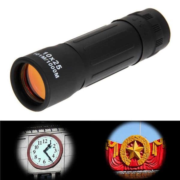 10x25 Outdoor Telescope Night Vision Mini HD Monocular Adjustable Focal Length with Cleaning Cloth for Bird Watching TourismXJ241212