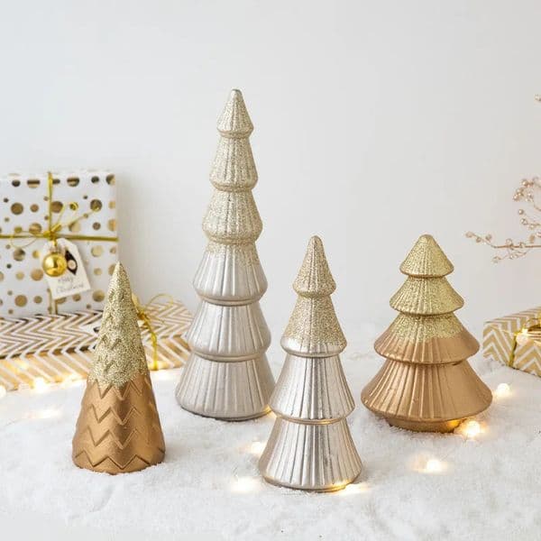 Nordic Sequins Christmas Tree Wooden Decoration Home Christmas Decoration Mini Desktop Ornaments Christmas Tree Holiday 241212
