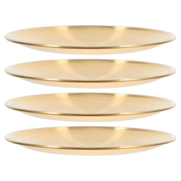 4 Pcs Platter Round Dinner Plate Salad Plates 1400X1400X100CM 304 Stainless Steel Snack Metal Tray 241212