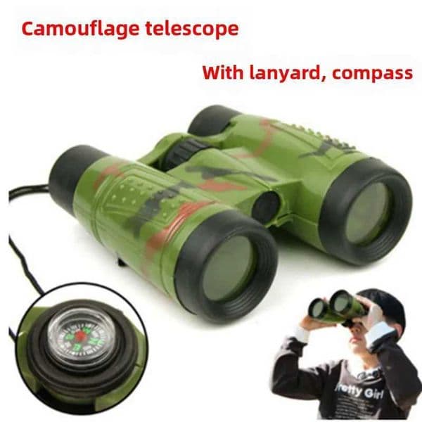 6x30 Binoculars Camouflage Ribbon Childrens Toy Binocular Telescope Stall Eyepiece Simulation Outdoor ViewingXJ241212