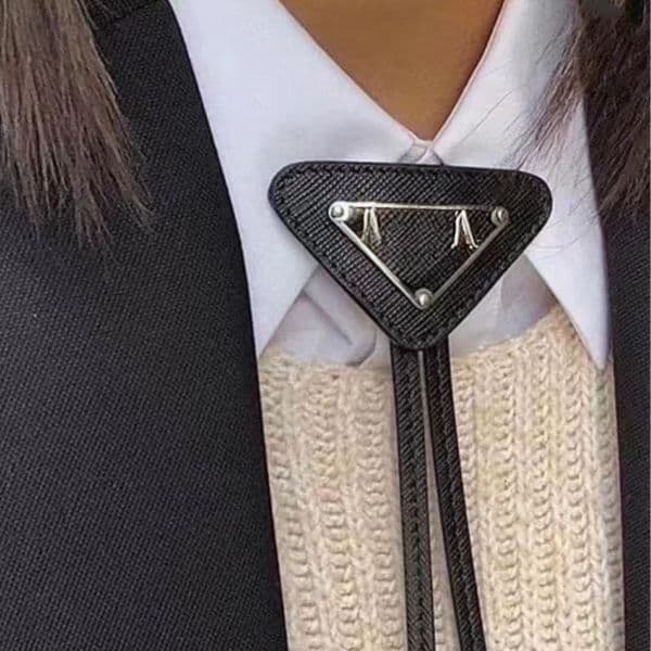 Neckties Bow Tie Neck Ties Fashion Metal Leather Tie All-match Unisex Letter Adjustable Necklace Ornament
