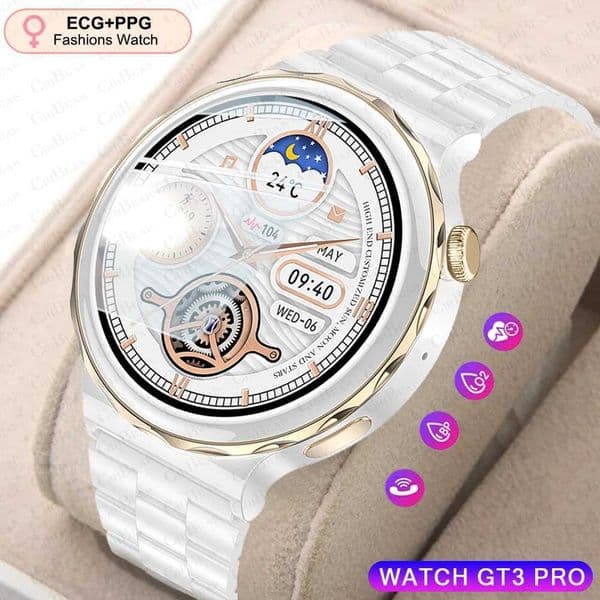 Fashion womens smartwatch heart rate GPS sports fitness watch waterproof voice call AMOLED smartwatch suitable for GT4 Pro watch T241213